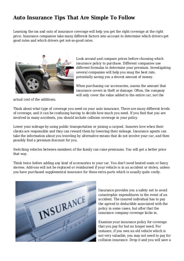 AUTO INSURANCE MONEY SAVING FORMULAE